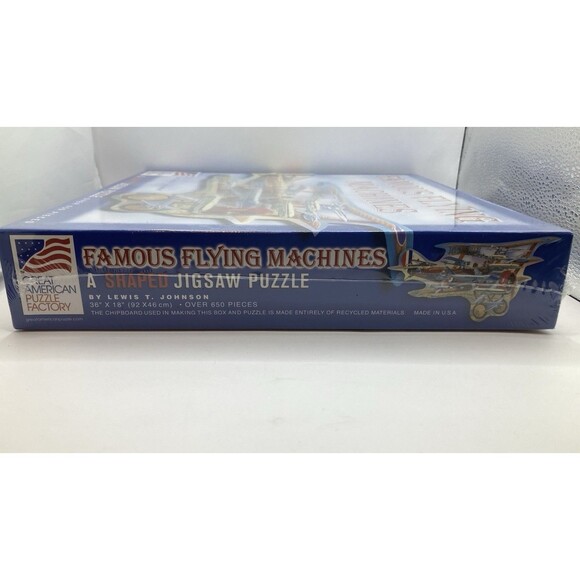 New Sealed Famous Flying Machines Airplane Shaped Jigsaw Puzzle 650 Pieces - Picture 2 of 4